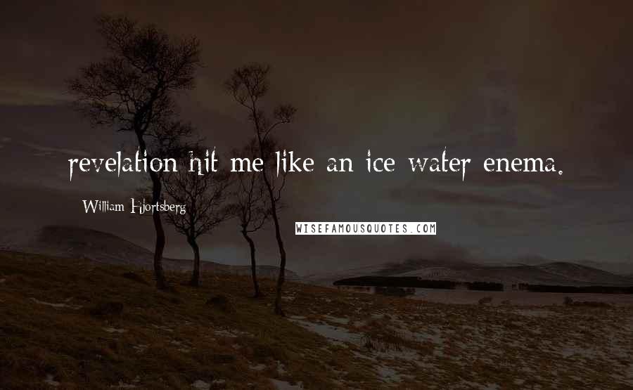 William Hjortsberg Quotes: revelation hit me like an ice-water enema.