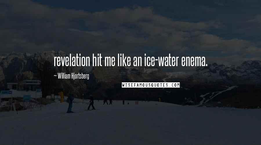 William Hjortsberg Quotes: revelation hit me like an ice-water enema.