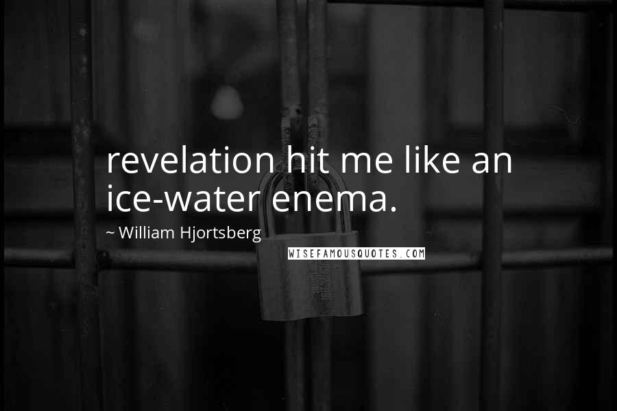 William Hjortsberg Quotes: revelation hit me like an ice-water enema.