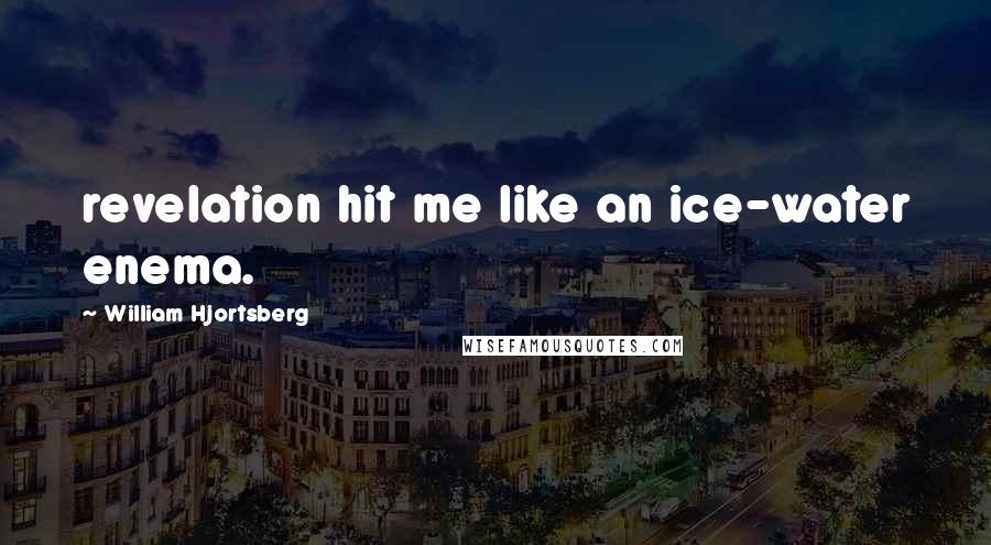 William Hjortsberg Quotes: revelation hit me like an ice-water enema.