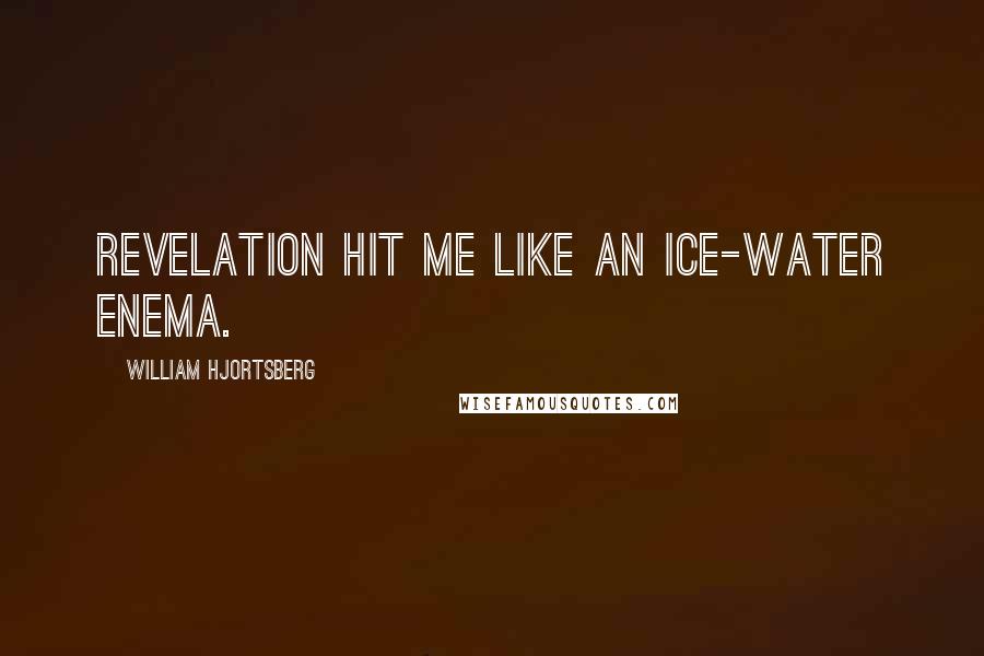 William Hjortsberg Quotes: revelation hit me like an ice-water enema.