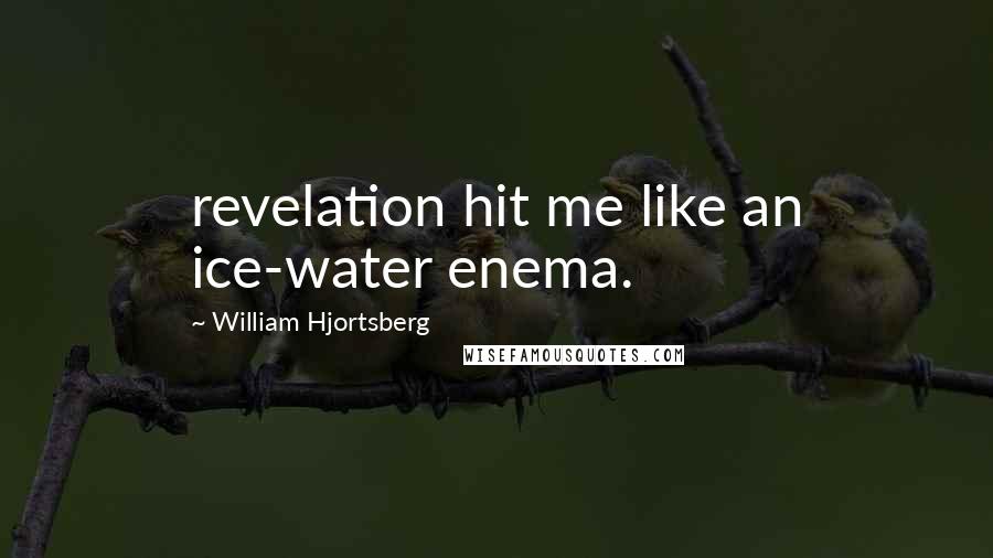 William Hjortsberg Quotes: revelation hit me like an ice-water enema.