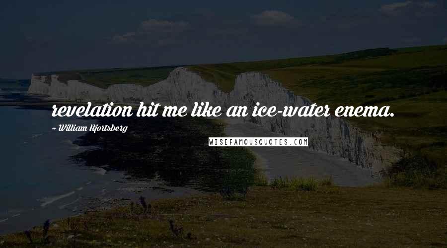 William Hjortsberg Quotes: revelation hit me like an ice-water enema.