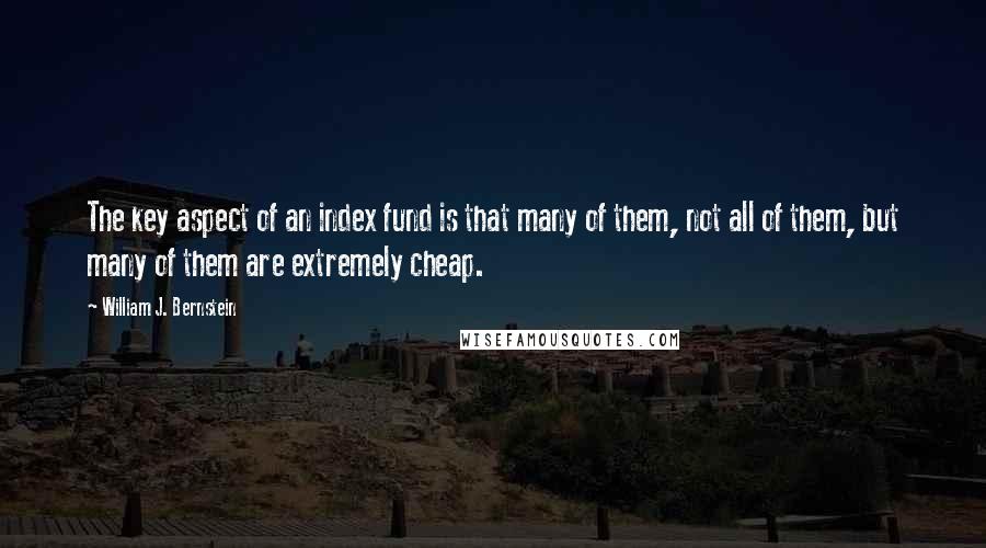 William J. Bernstein Quotes: The key aspect of an index fund is that many of them, not all of them, but many of them are extremely cheap.