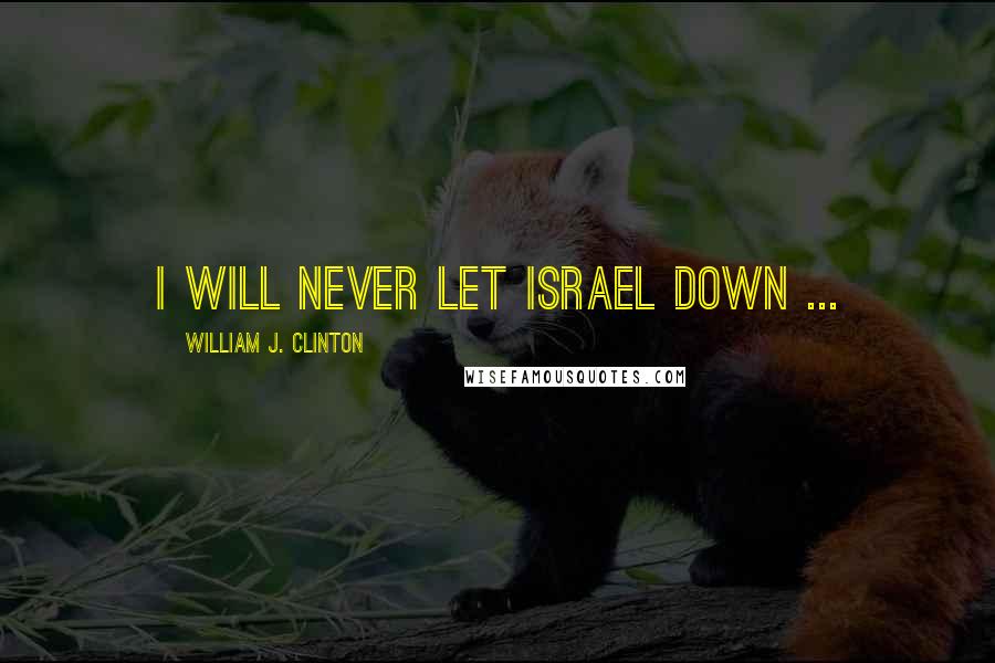 William J. Clinton Quotes: I will never let Israel down ...