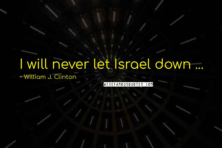 William J. Clinton Quotes: I will never let Israel down ...