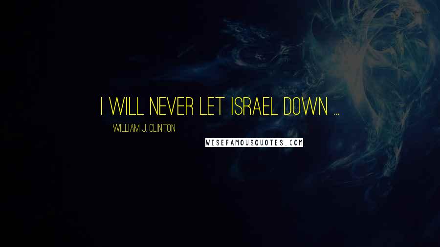 William J. Clinton Quotes: I will never let Israel down ...