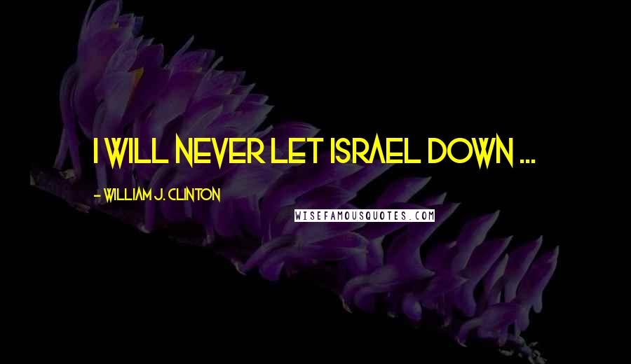William J. Clinton Quotes: I will never let Israel down ...