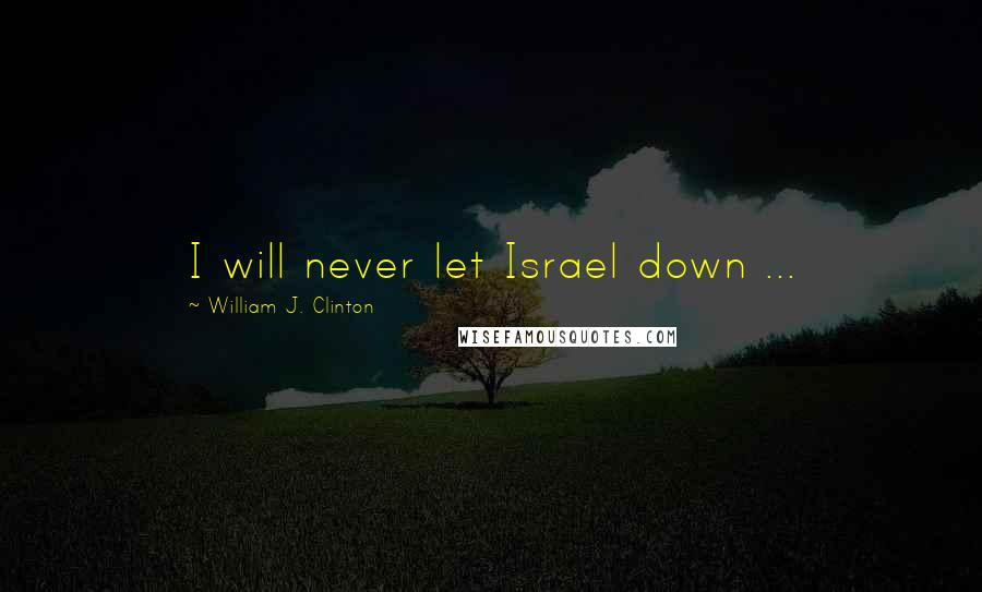 William J. Clinton Quotes: I will never let Israel down ...