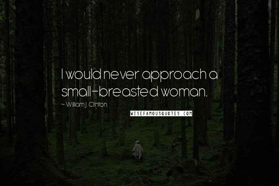 William J. Clinton Quotes: I would never approach a small-breasted woman.