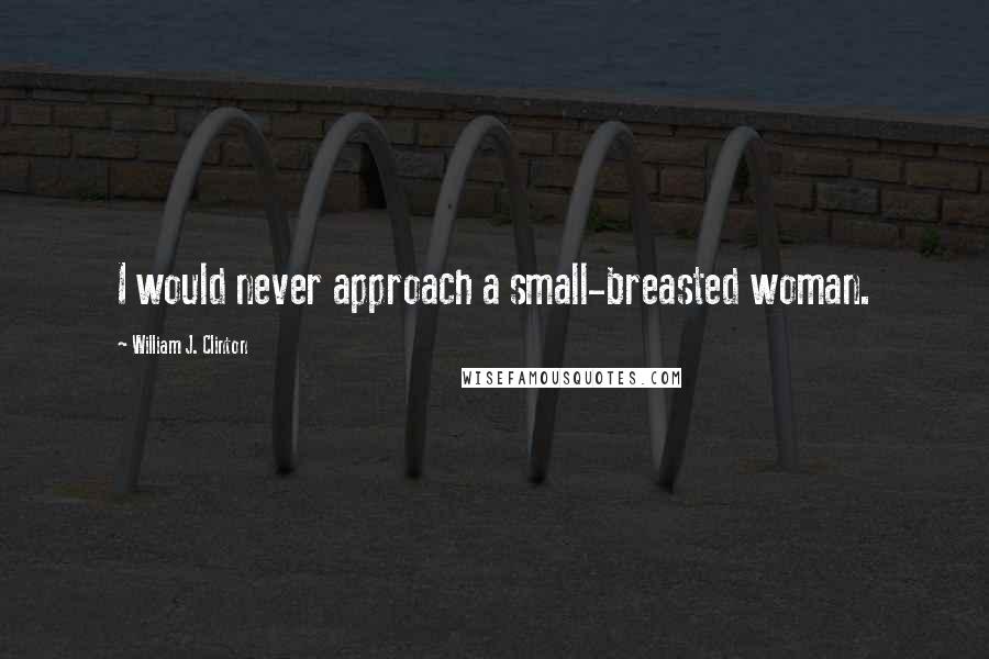 William J. Clinton Quotes: I would never approach a small-breasted woman.