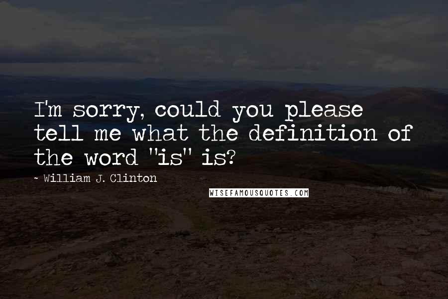 William J. Clinton Quotes: I'm sorry, could you please tell me what the definition of the word "is" is?