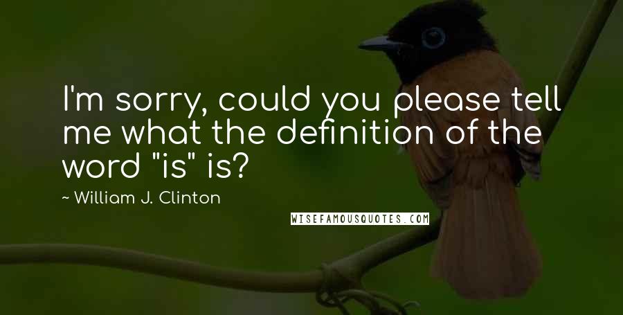 William J. Clinton Quotes: I'm sorry, could you please tell me what the definition of the word "is" is?