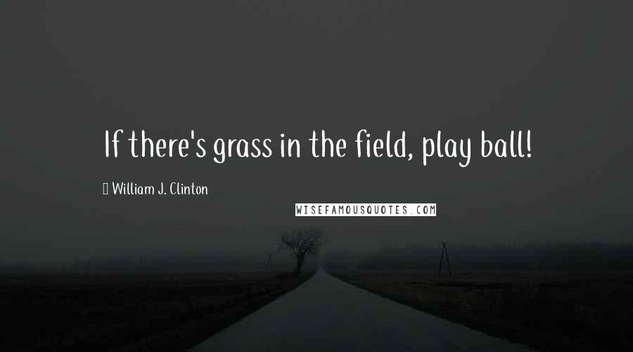 William J. Clinton Quotes: If there's grass in the field, play ball!