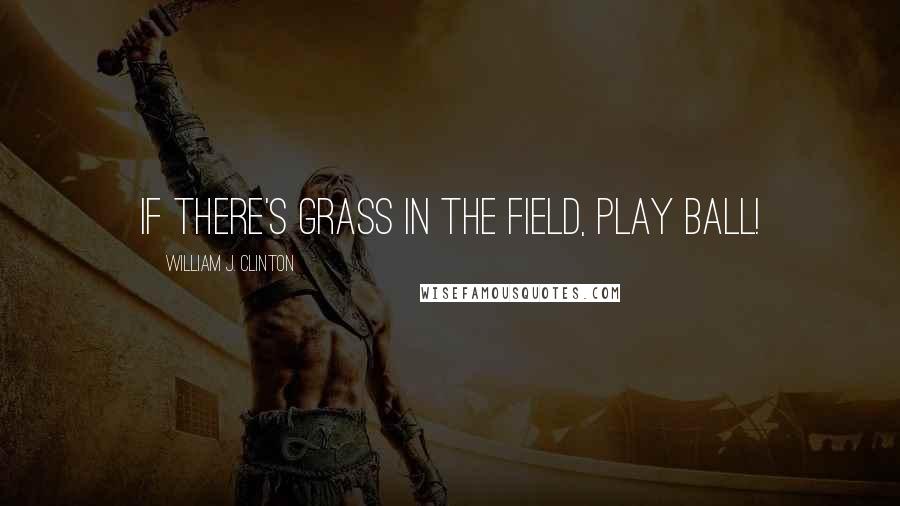 William J. Clinton Quotes: If there's grass in the field, play ball!