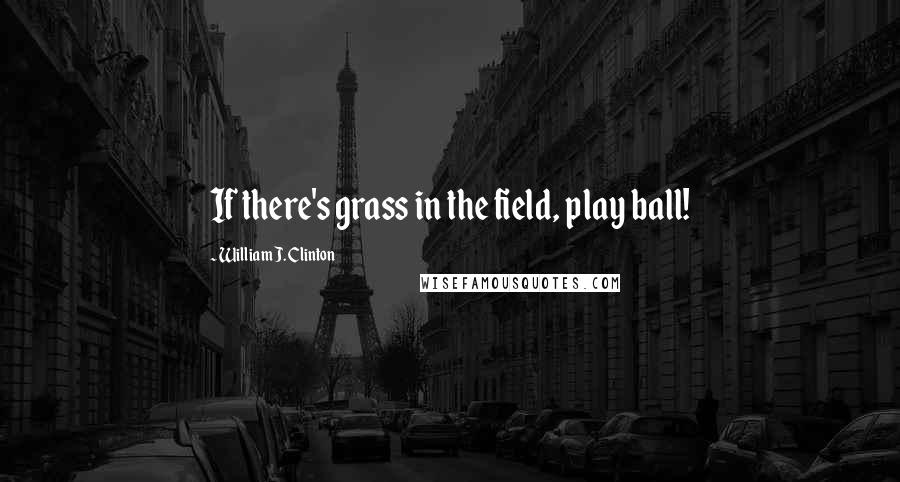 William J. Clinton Quotes: If there's grass in the field, play ball!