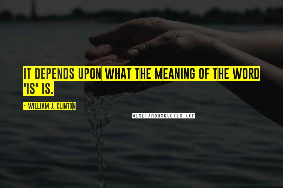 William J. Clinton Quotes: It depends upon what the meaning of the word 'is' is.