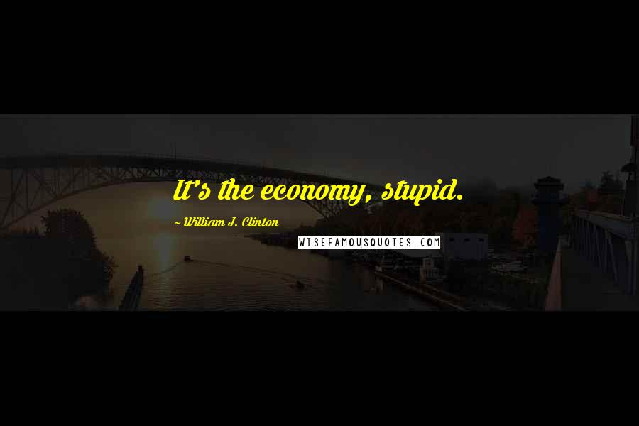 William J. Clinton Quotes: It's the economy, stupid.