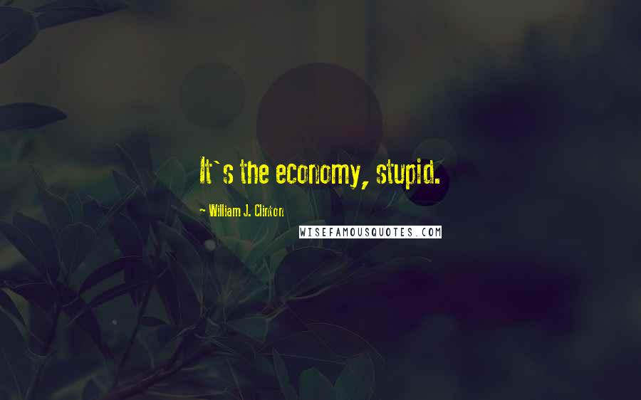 William J. Clinton Quotes: It's the economy, stupid.