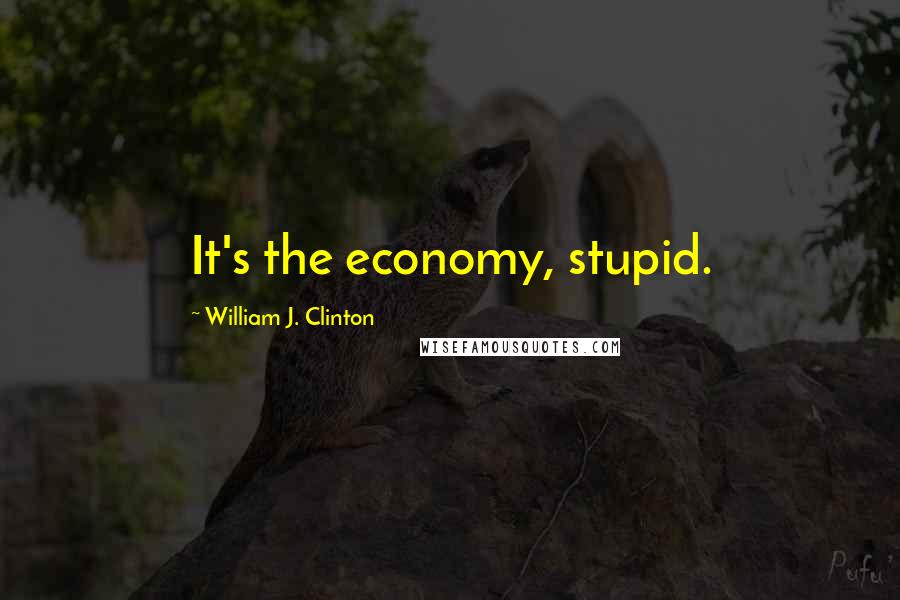 William J. Clinton Quotes: It's the economy, stupid.