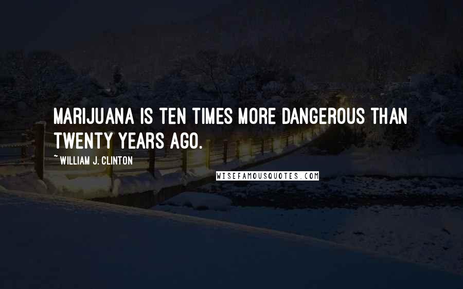 William J. Clinton Quotes: Marijuana is ten times more dangerous than twenty years ago.