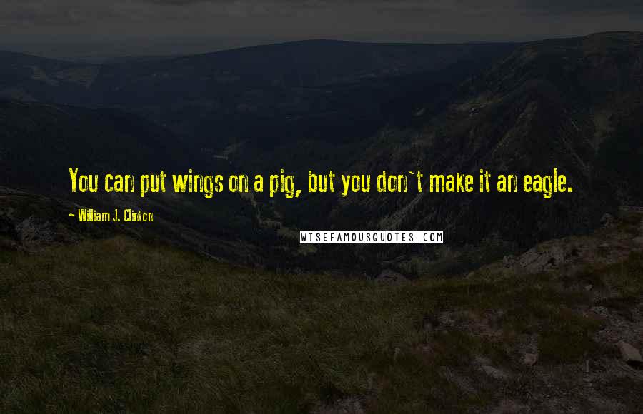 William J. Clinton Quotes: You can put wings on a pig, but you don't make it an eagle.