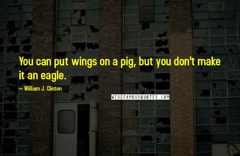 William J. Clinton Quotes: You can put wings on a pig, but you don't make it an eagle.