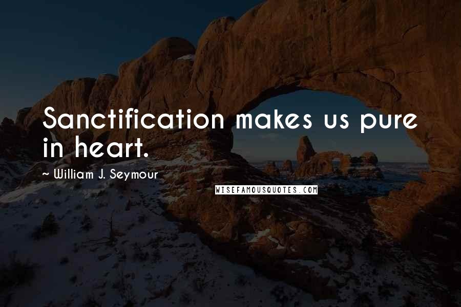 William J. Seymour Quotes: Sanctification makes us pure in heart.