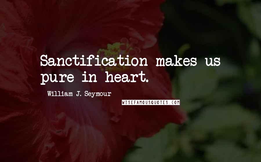 William J. Seymour Quotes: Sanctification makes us pure in heart.