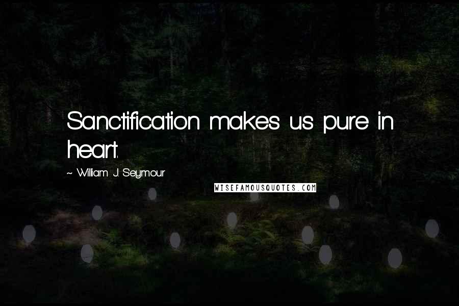 William J. Seymour Quotes: Sanctification makes us pure in heart.