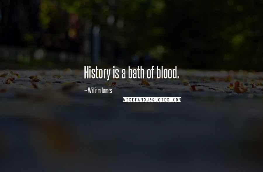 William James Quotes: History is a bath of blood.