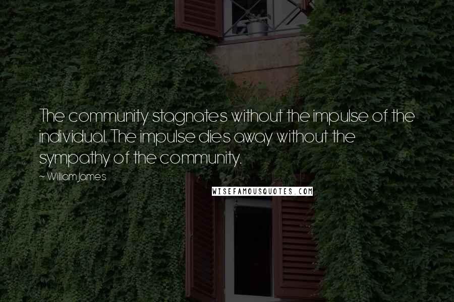 William James Quotes: The community stagnates without the impulse of the individual. The impulse dies away without the sympathy of the community.