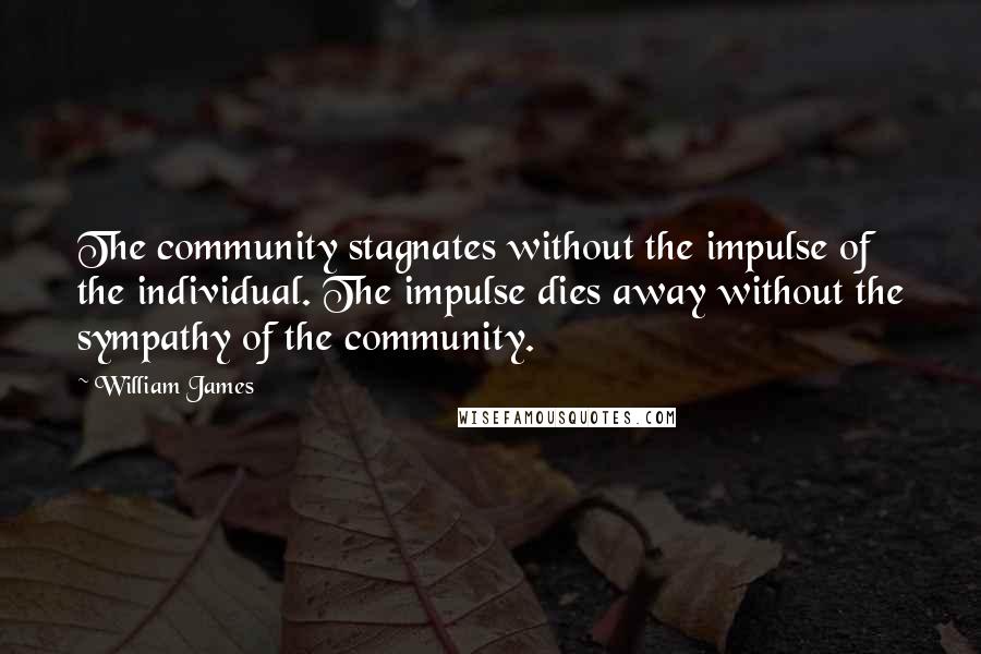 William James Quotes: The community stagnates without the impulse of the individual. The impulse dies away without the sympathy of the community.