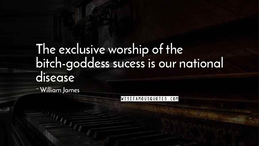 William James Quotes: The exclusive worship of the bitch-goddess sucess is our national disease