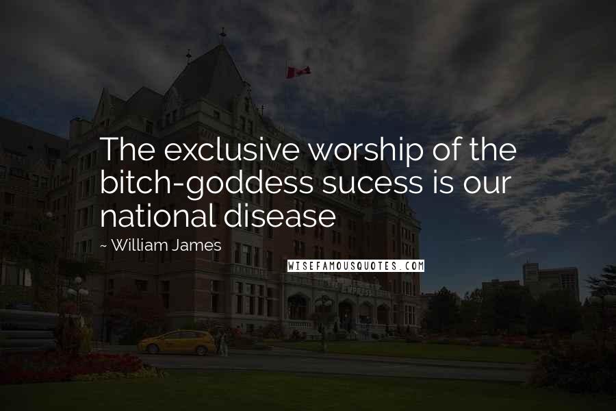 William James Quotes: The exclusive worship of the bitch-goddess sucess is our national disease