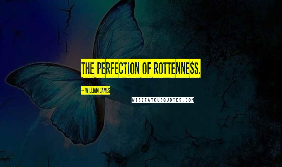 William James Quotes: The perfection of rottenness.