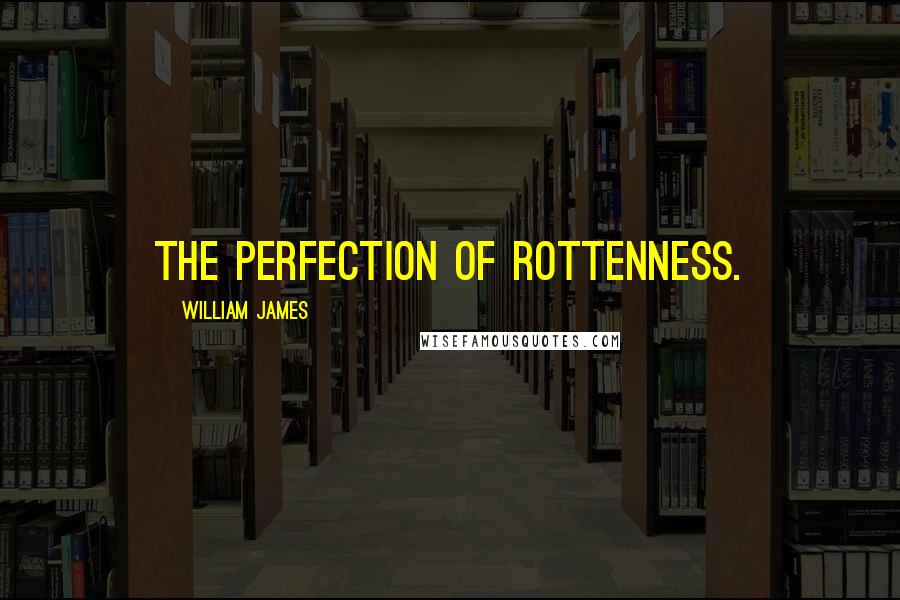 William James Quotes: The perfection of rottenness.