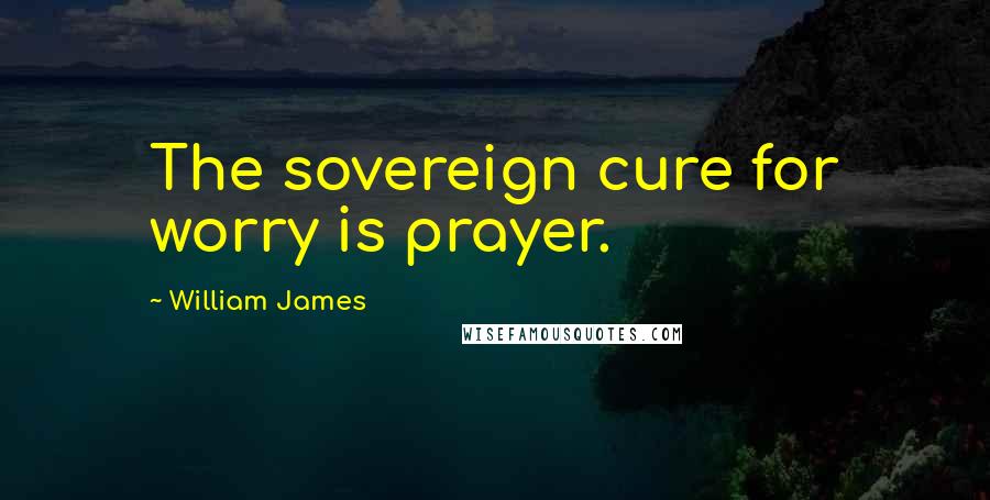 William James Quotes: The sovereign cure for worry is prayer.