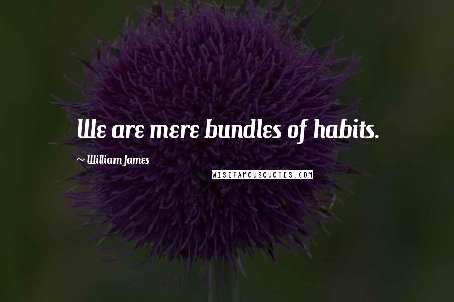 William James Quotes: We are mere bundles of habits.