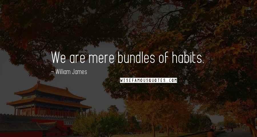 William James Quotes: We are mere bundles of habits.