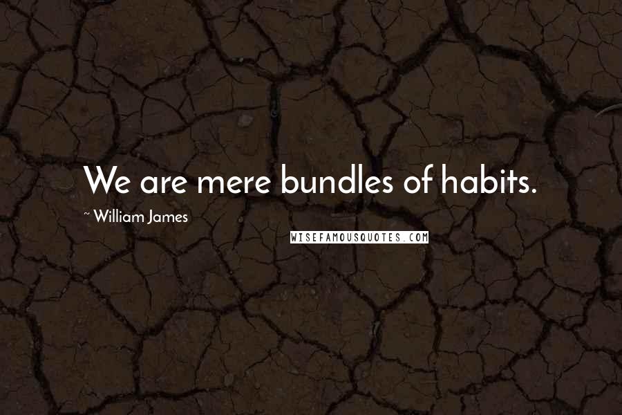 William James Quotes: We are mere bundles of habits.