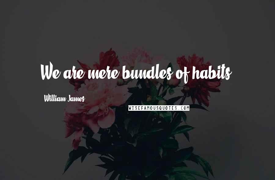 William James Quotes: We are mere bundles of habits.