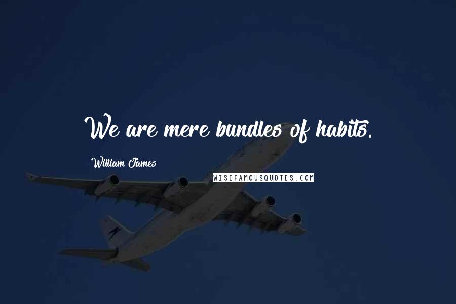 William James Quotes: We are mere bundles of habits.