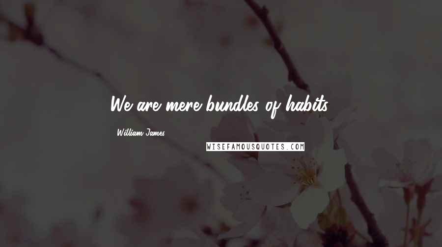 William James Quotes: We are mere bundles of habits.
