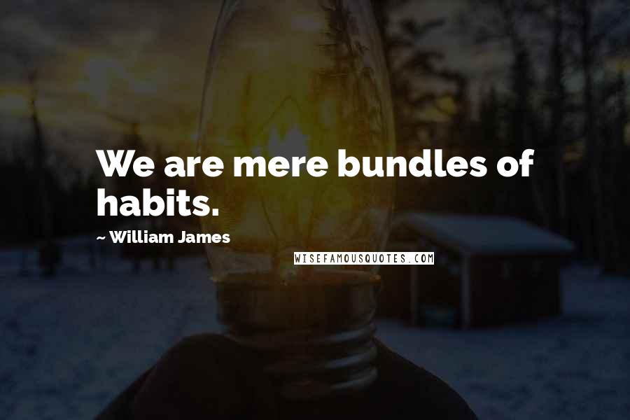 William James Quotes: We are mere bundles of habits.