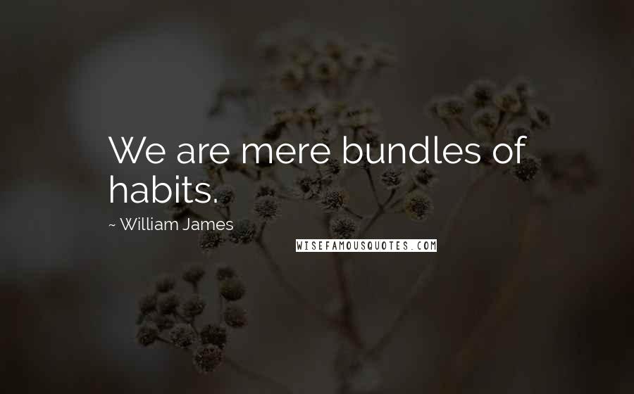 William James Quotes: We are mere bundles of habits.
