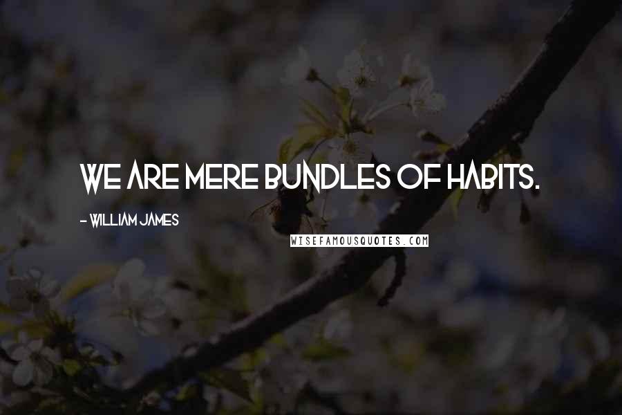 William James Quotes: We are mere bundles of habits.