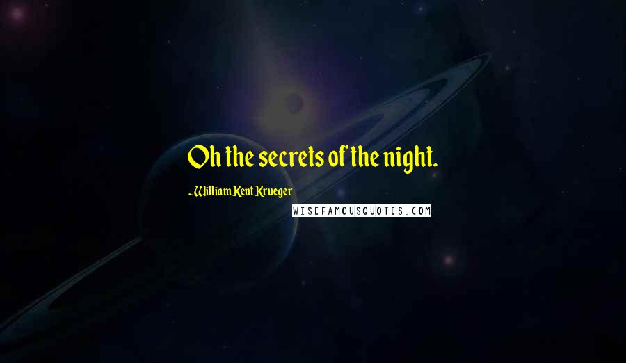 William Kent Krueger Quotes: Oh the secrets of the night.