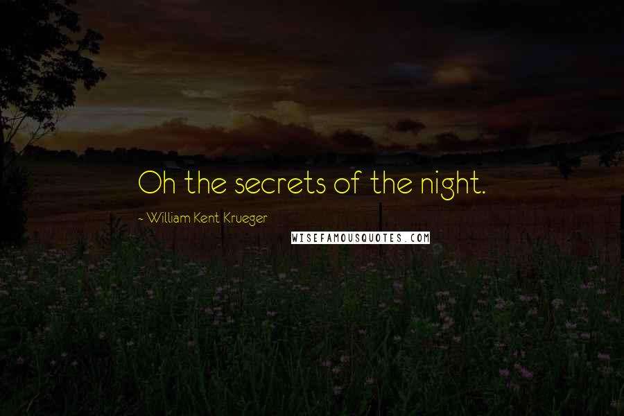 William Kent Krueger Quotes: Oh the secrets of the night.