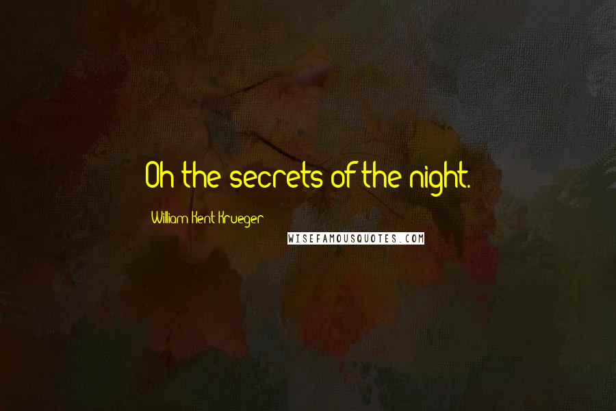 William Kent Krueger Quotes: Oh the secrets of the night.